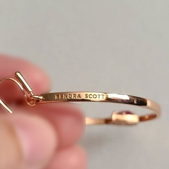 Kendra Scott Rose Gold Elberta Hoop Earrings - Picture 6 of 7